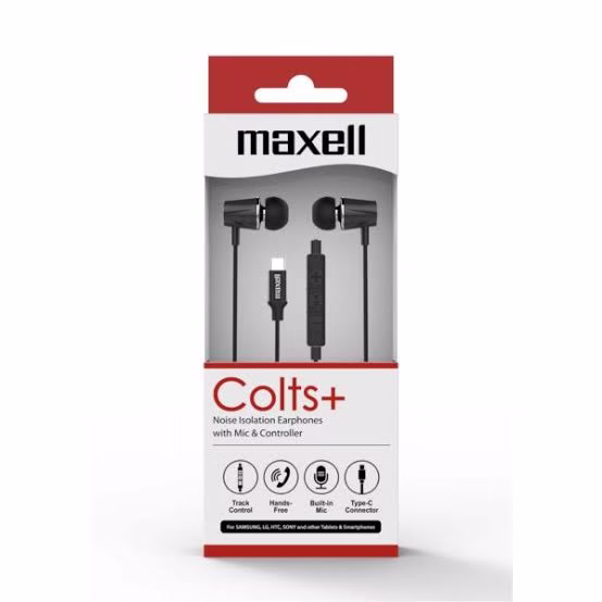 Maxell Colts+ Type C Oordopjes - met ingebouwde controller en microfoon voor telefoongesprekken onderweg