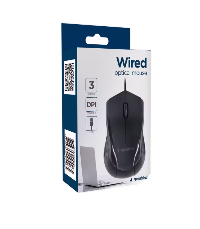 Gembird MUS-3B-02 – Bedrade optische muis (USB, zwart)