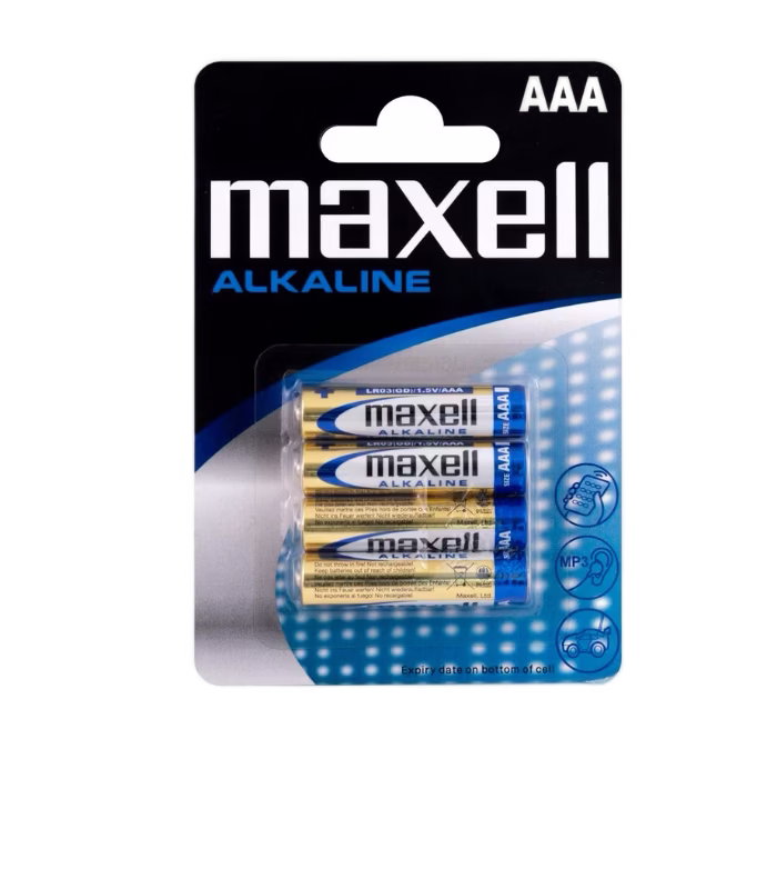 Maxell AAA / LR03 Alkaline batterijen 4 stuks