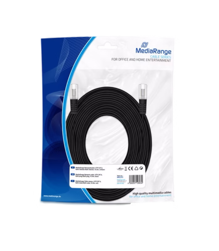 MediaRange - Netwerkkabel - RJ45 - 15 m - Zwart
