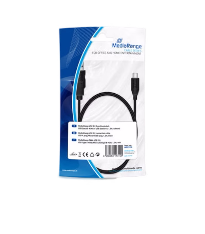 MediaRange USB 2.0 A Male naar USB 2.0 Micro Male - 1.2 m