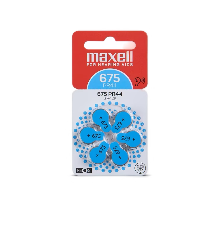 Maxell Zinc Air-Gehoorbatterijen - Hoortoestel batterijen | 675 | PR44 | Blauw | 1.45V |