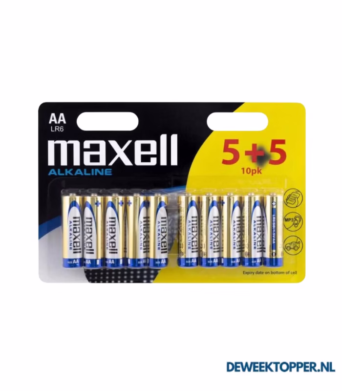 Maxell Alkaline AA Batterijen (10-Pack) - Betrouwbare en Langdurige Energie voor al je Apparaten!