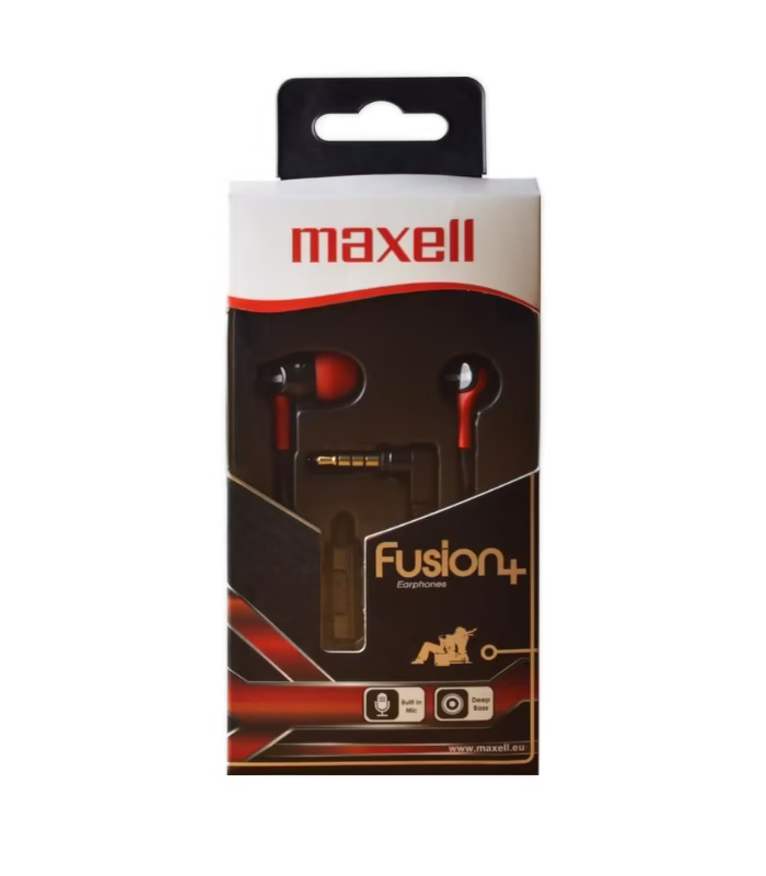Maxell Fusion+ Earphone met microfoon kleur Rood Zwart (Rosso)